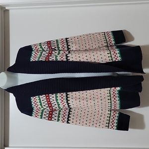 Talbots Cardigan Sweater Open Front Fair Isle Academia Fall Grandmacore SM New